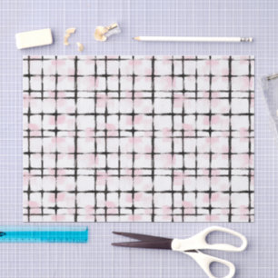 Papel De Seda Cumpleaños de rayas negras rosadas