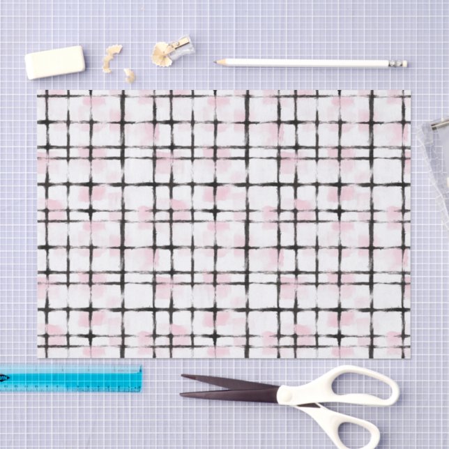 Papel De Seda Cumpleaños de rayas negras rosadas (Artesanía)