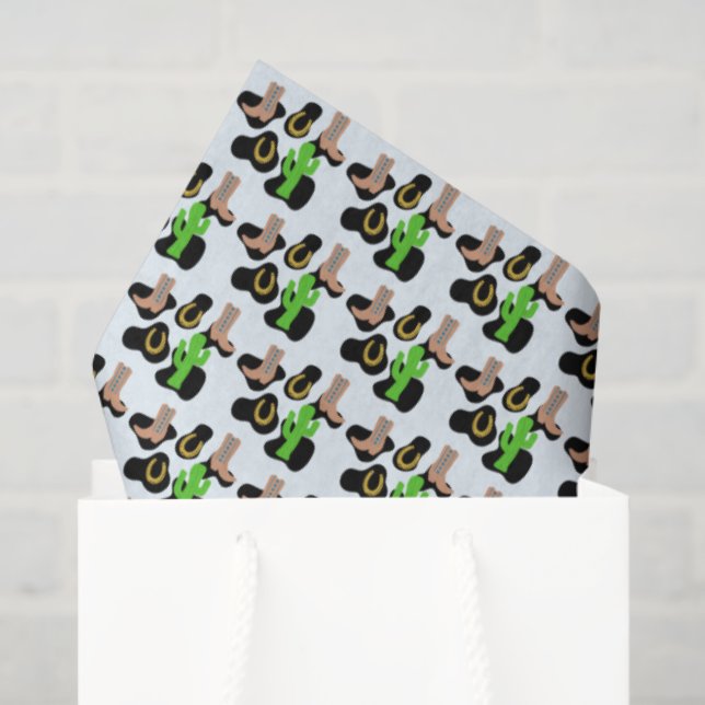 Papel De Seda Cumpleaños de Rodeo de Vaquero Occidental (Bolsa de regalo)