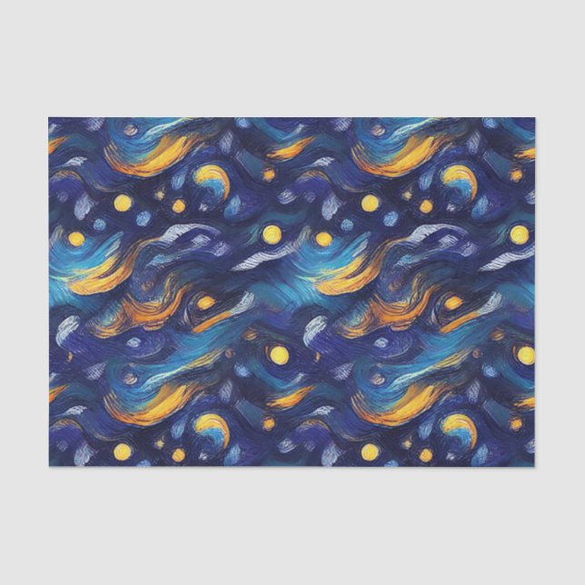 Papel De Seda Cumpleaños de Stars Night Sky (Anverso)