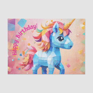 Papel De Seda Cumpleaños de Unicorn Pinata