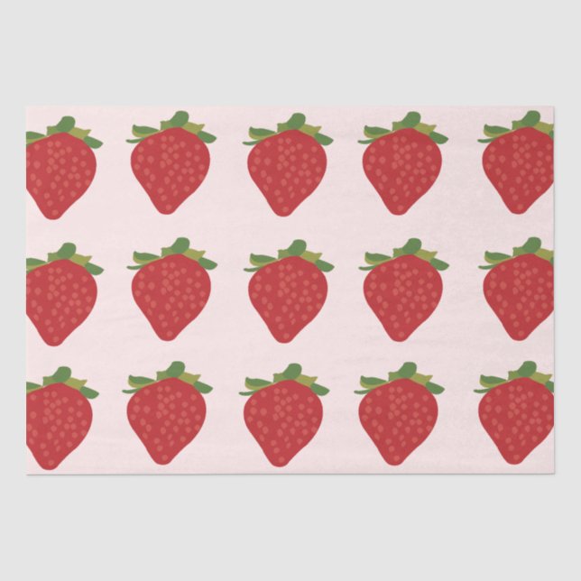 Papel De Seda Cumpleaños de Verano de Fresas (Anverso)