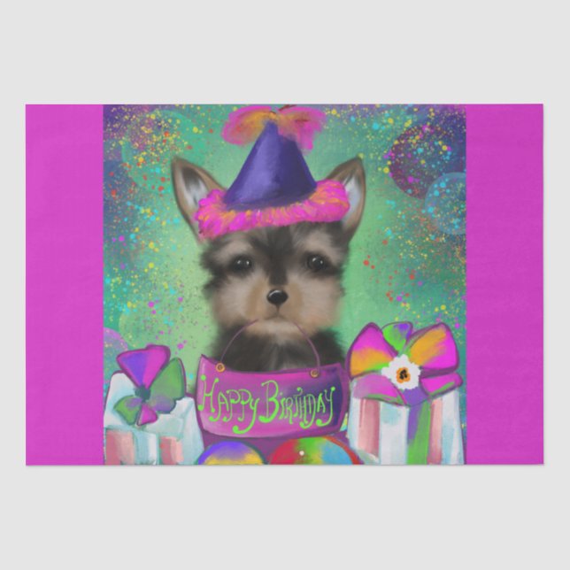 PAPEL DE SEDA CUMPLEAÑOS DE YORKIE POO   (Anverso)