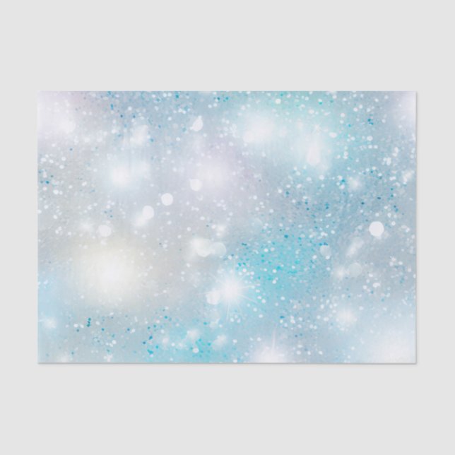 Papel De Seda Cumpleaños del Bokeh Blanco Azul Aqua (Anverso)