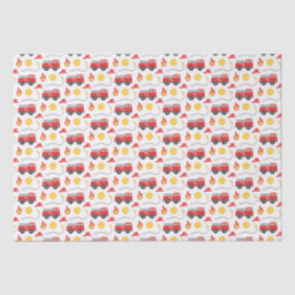 Papel De Seda Cumpleaños del camión de bomberos