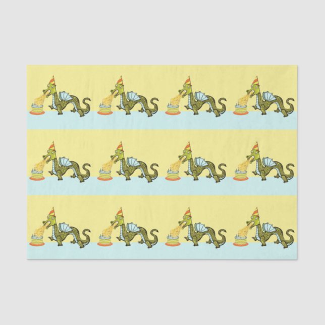 Papel De Seda Cumpleaños del Dragón Creativo para Niños (Anverso)