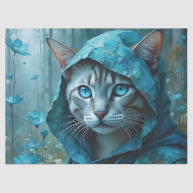 Papel De Seda Cumpleaños del Gato Renacentista (Anverso)