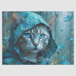Papel De Seda Cumpleaños del Gato Renacentista