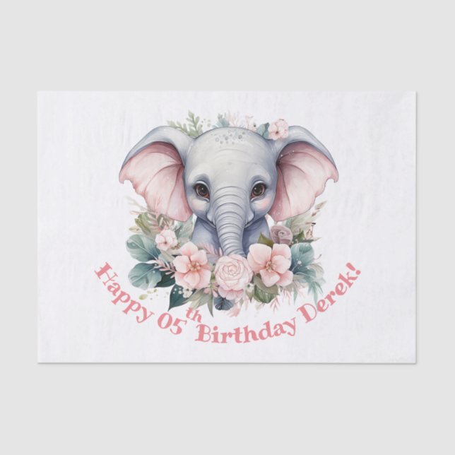 Papel De Seda Cumpleaños del niño Chubby (Anverso)