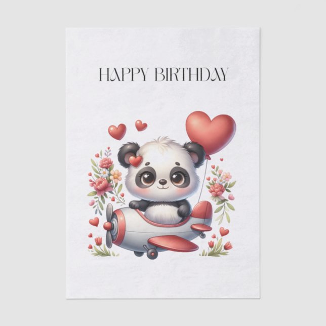 Papel De Seda Cumpleaños del piloto panda (Anverso)