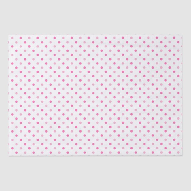 Papel De Seda Cumpleaños del Punto Polka Blanco y Rosa (Anverso)