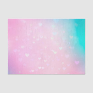 Papel De Seda Cumpleaños del Rubor Pink Bokeh Hearts
