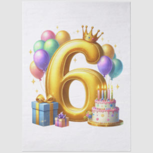 Papel De Seda Cumpleaños dorado 6