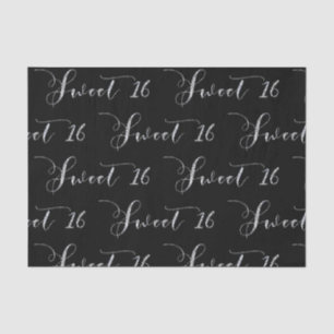 Papel De Seda Cumpleaños Dulce Plata Dieciséis 16 cualquier colo