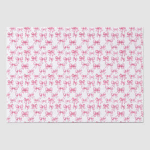 Papel De Seda Cumpleaños Estética Coqueta con Lazo Rosa para Bab