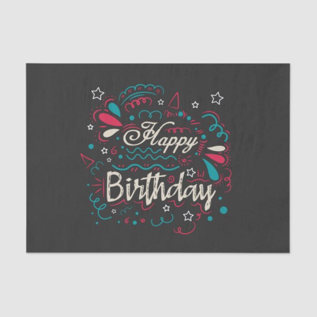 Papel De Seda cumpleaños feliz decorativo (Anverso)