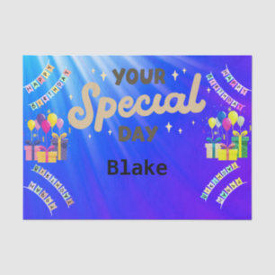 Papel De Seda cumpleaños feliz personalizado