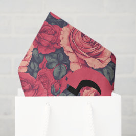 Papel De Seda Cumpleaños Femenino Rosa Floral 90