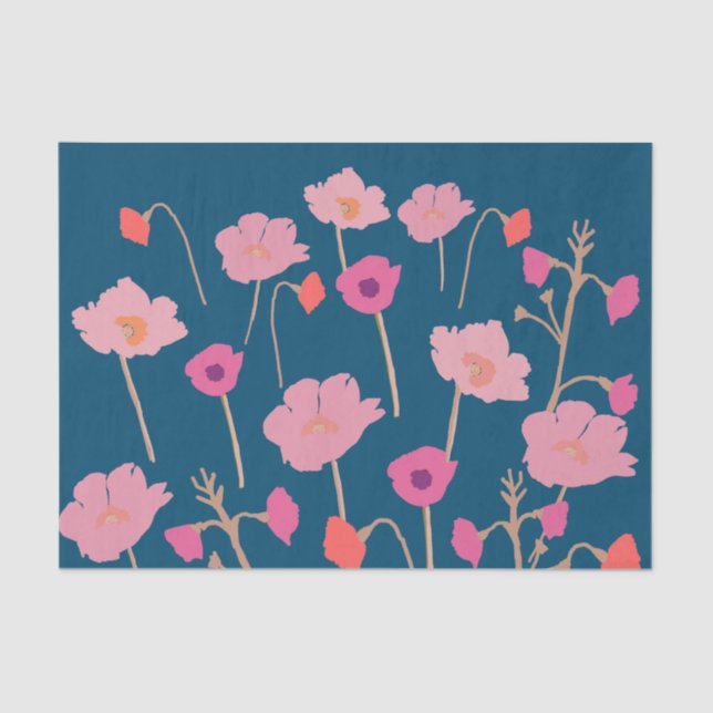 Papel De Seda Cumpleaños floral moderna de la bonito (Anverso)