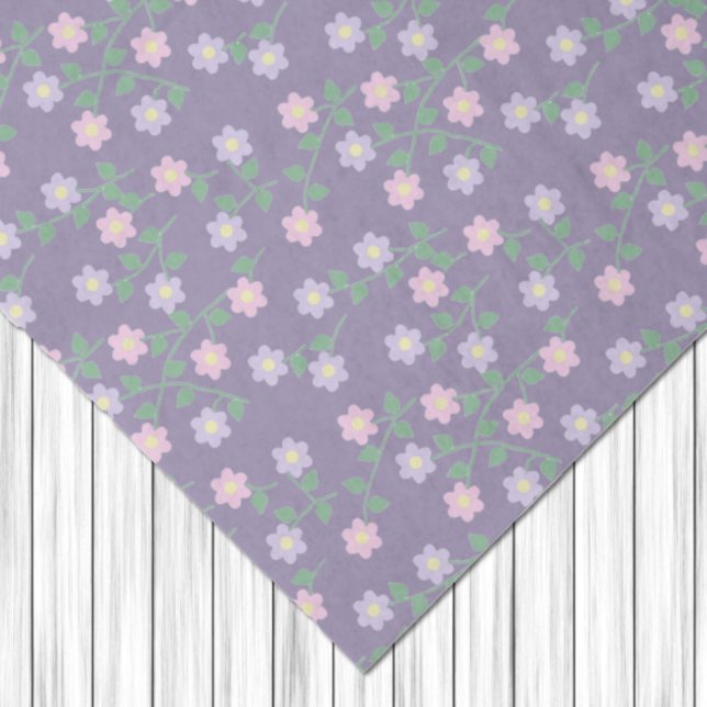 Papel De Seda Cumpleaños Floral Púrpura (Subido por el creador)