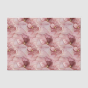 Papel De Seda Cumpleaños Floral Rosa de Rubor