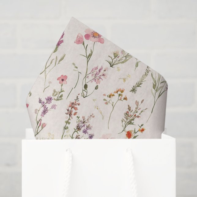 Papel De Seda Cumpleaños Flores Rosadas Rojas Purpura Lindas (Bolsa de regalo)
