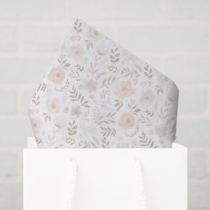 Papel De Seda Cumpleaños Flores Rosadas Rubor