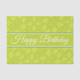 Papel De Seda Cumpleaños florido de Lime Green