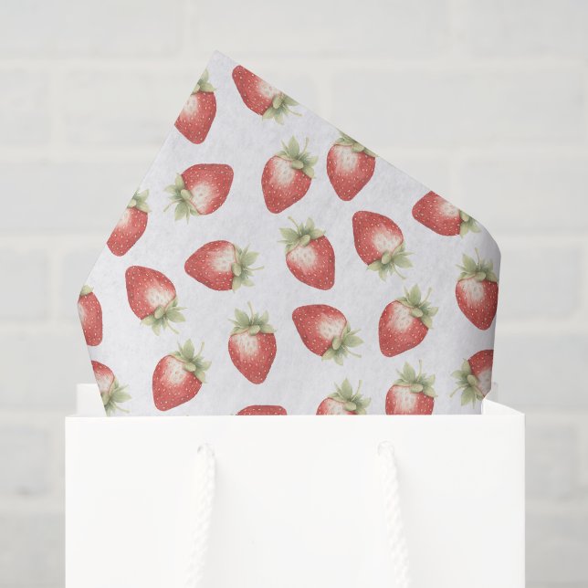 Papel De Seda Cumpleaños Fresas Frutas Rojas (Bolsa de regalo)
