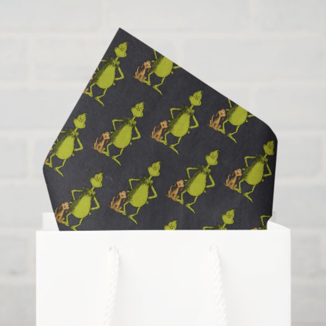 Papel De Seda Cumpleaños Grinch Pizarra (Bolsa de regalo)