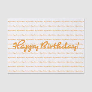 Papel De Seda Cumpleaños! Guión casual del naranja de otoño