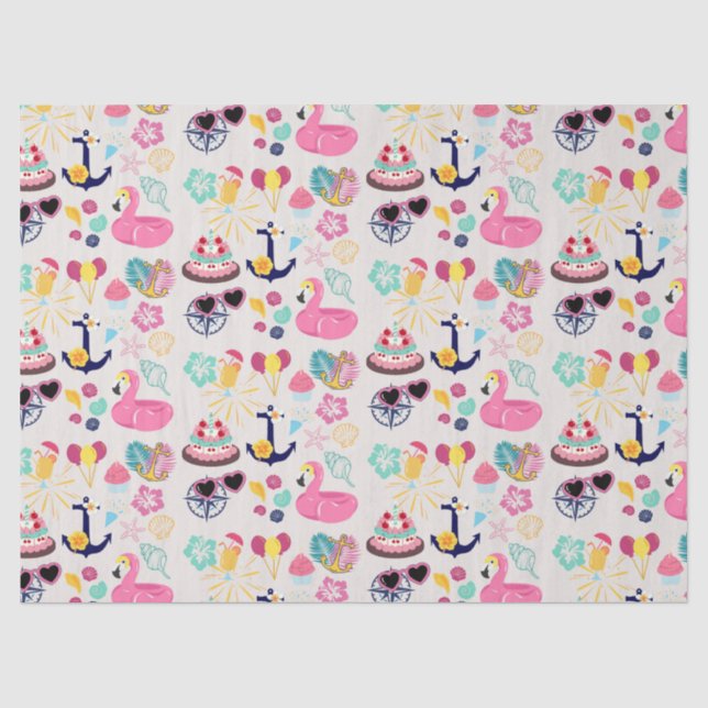 Papel De Seda Cumpleaños Náutico Adorable (Anverso)