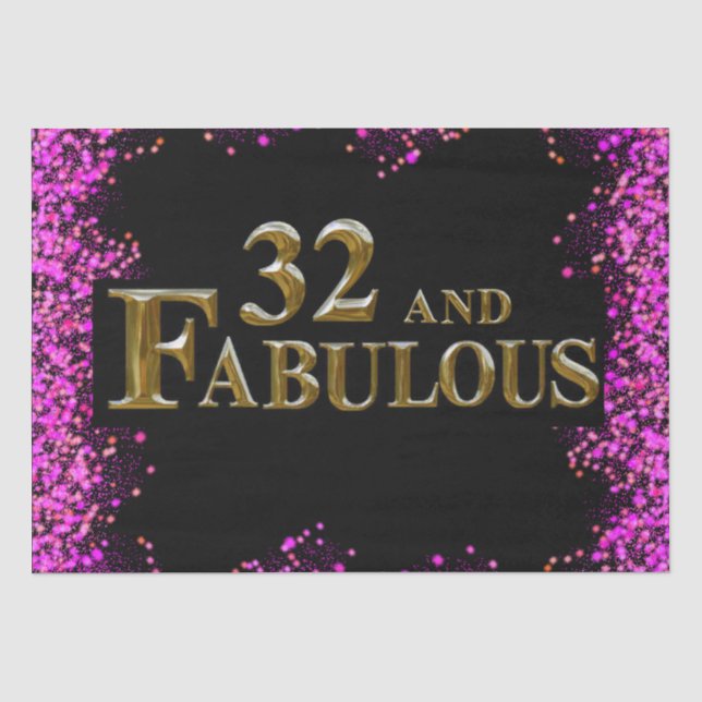 Papel De Seda Cumpleaños número 32  (Anverso)