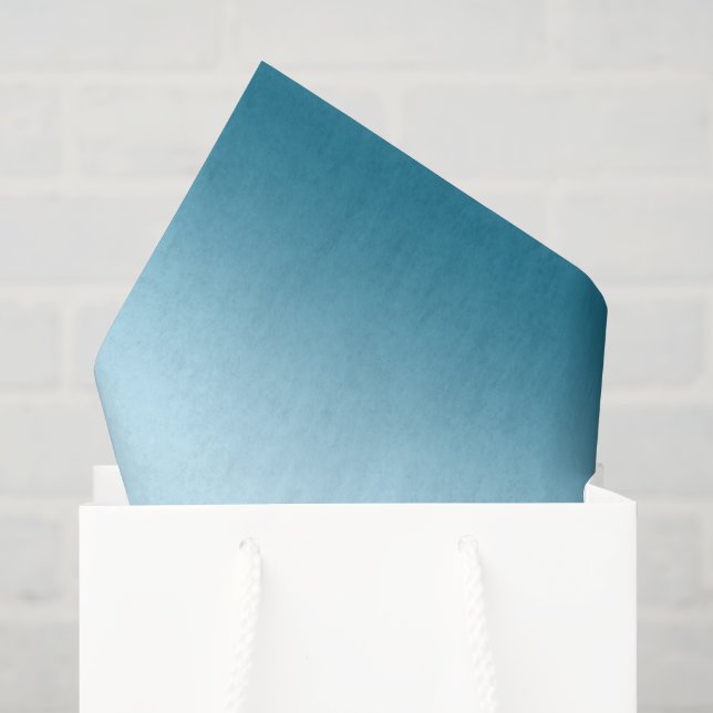 Papel De Seda Cumpleaños Ombre Cielo Azul Acuático (Bolsa de regalo)