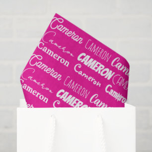 Papel De Seda Cumpleaños personalizado de niñas rosa caliente Ch
