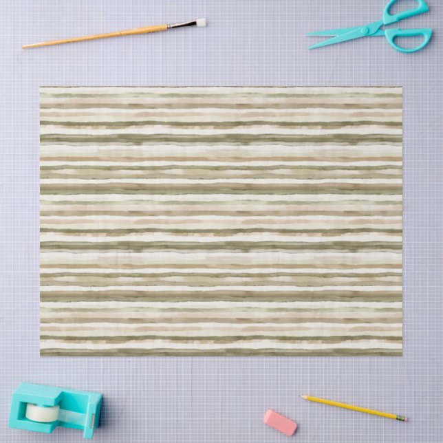 Papel De Seda Cumpleaños Rayas Marrones Crema Selva (Artesanía)
