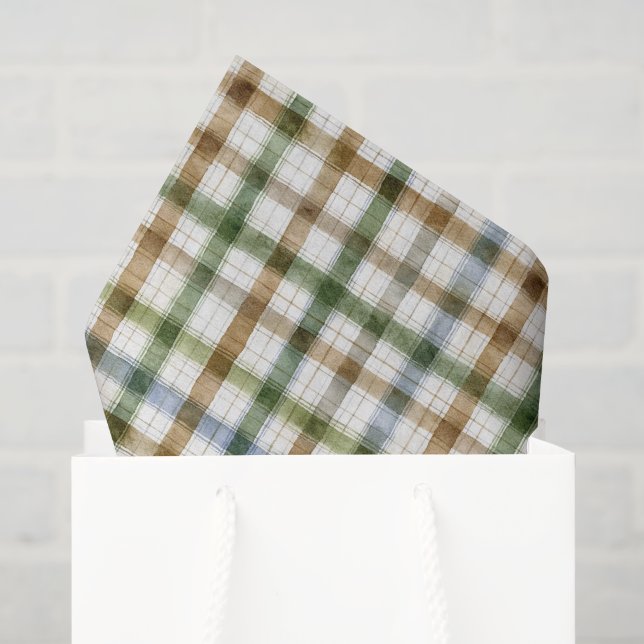 Papel De Seda Cumpleaños Rayas Verde Marrón Azul (Bolsa de regalo)
