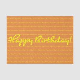 Papel De Seda Cumpleaños! Repetición de guión bajo amarillo