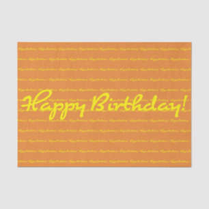 Papel De Seda Cumpleaños! Repetición de guión bajo amarillo