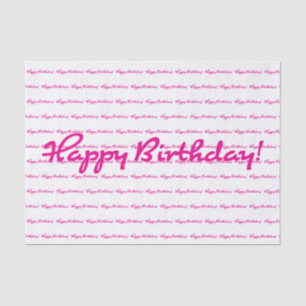 Papel De Seda Cumpleaños! Repetición de guiones casuales rosados