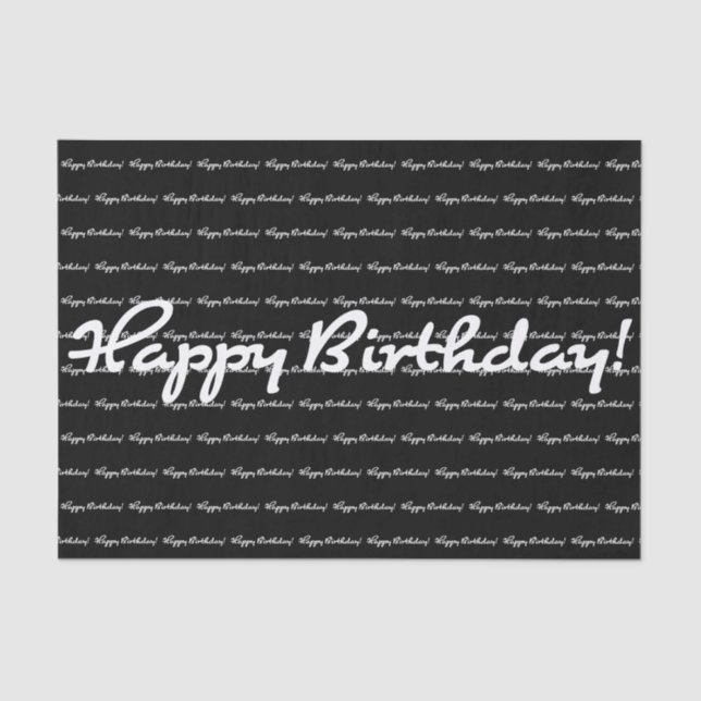 Papel De Seda Cumpleaños! Repetición del guión azul blanco (Anverso)