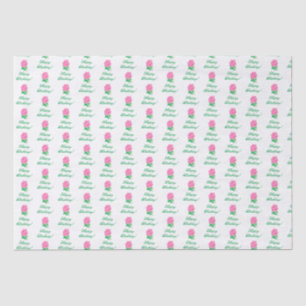 Papel De Seda Cumpleaños Rosa Rosa Blanca