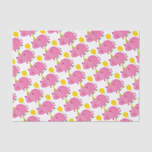 Papel De Seda Cumpleaños rosado del cerdo