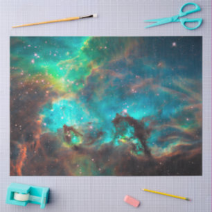 Papel De Seda Cúmulo estelar Aqua Green NGC 2074 LMC