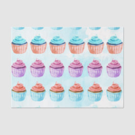 Papel De Seda Cupcake Azul