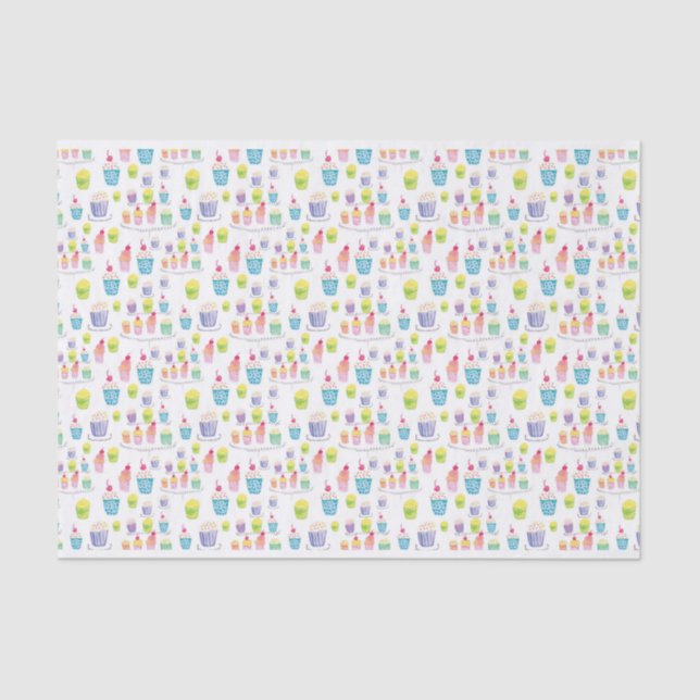 Papel De Seda Cupcakes Birday Tissue Paper (Anverso)