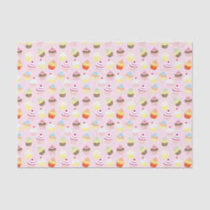 PAPEL DE SEDA CUPCAKES DE DIBUJO ROSA