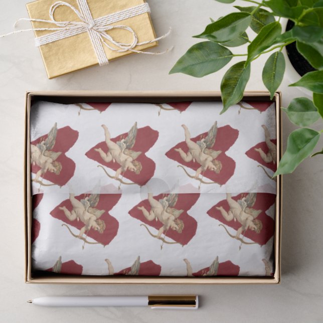 Papel De Seda Cupido Clásico Romántico Boda Moderna Elegante (Regalo )