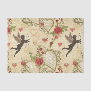 Papel De Seda Cúpido Romántico Caligrafía Victoriana San Valentí