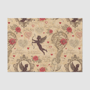 Papel De Seda Cúpido Vintage de San Valentín Victoriano